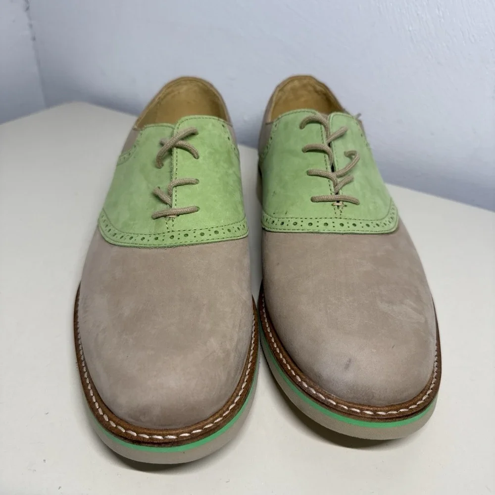 1901 Oxford Shoes Men's 13 M Blue Leather Suede Saddle Shoes Buck Lace Up M23109